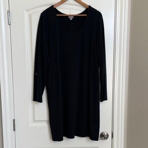 J. Jill Classic Black Long Sleeve Dress